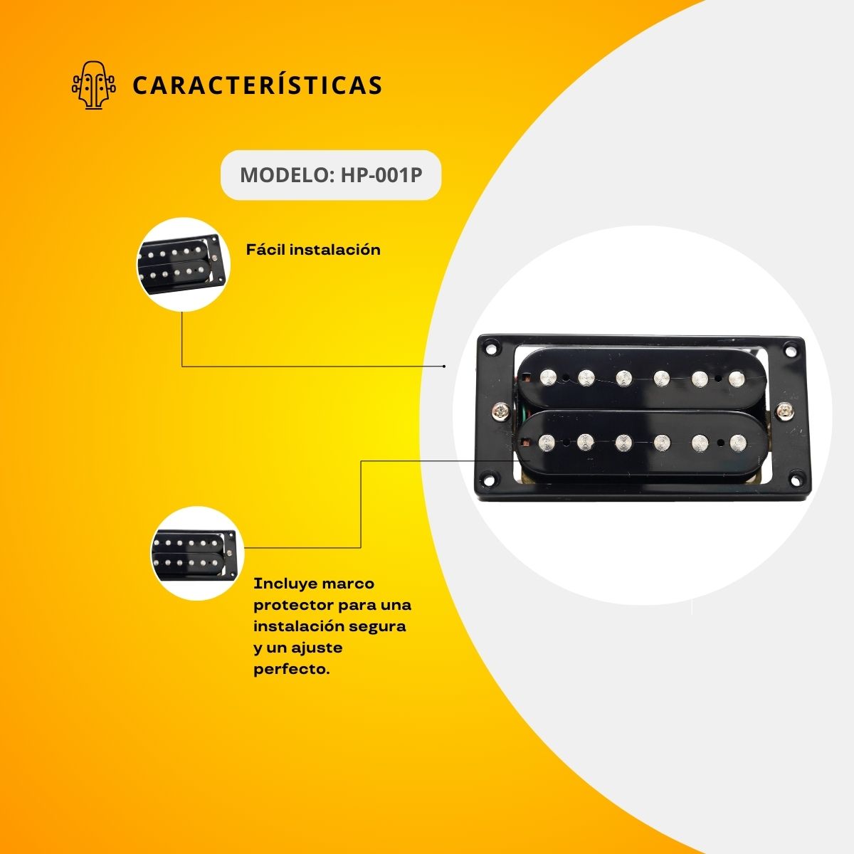 Pastilla Humbucker Para Guitarra Eléctrica de de Puente HP001P