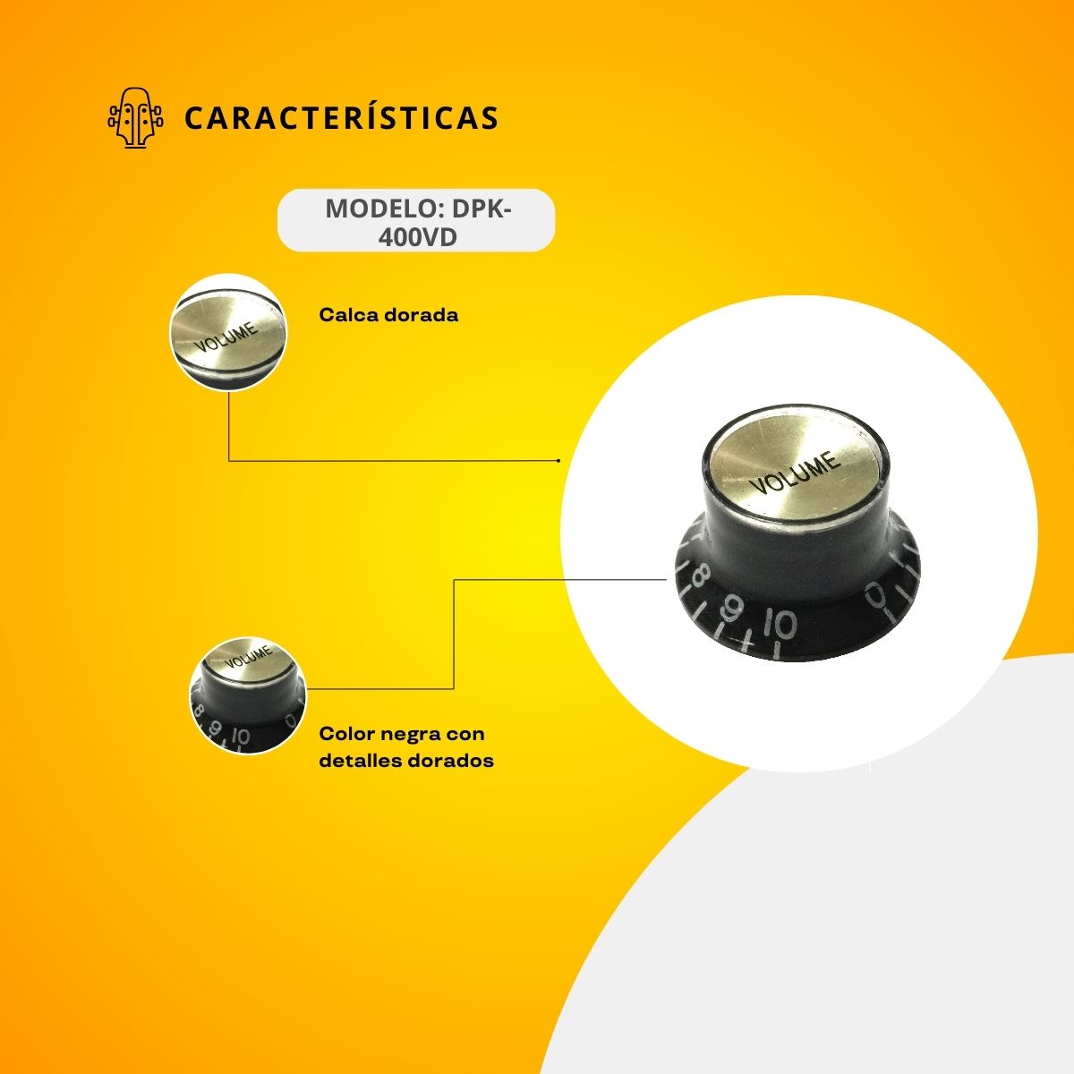 Perilla De Volumen Para Guitarra Eléctrica DPK-400VD