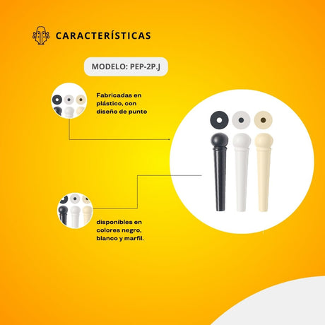 Pin De Plástico Para Guitarra PEP-2P.J