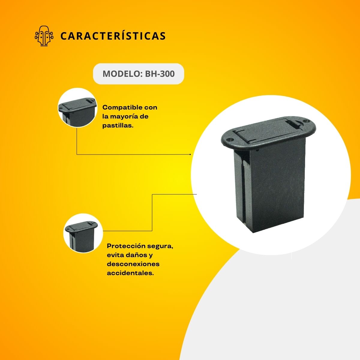 Porta Baterías Para Pastilla BH-300