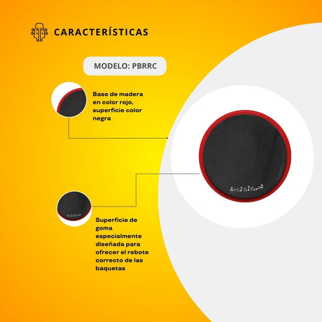Practicador De Batería De Mesa Tamaño Chico Rojo PBRRC