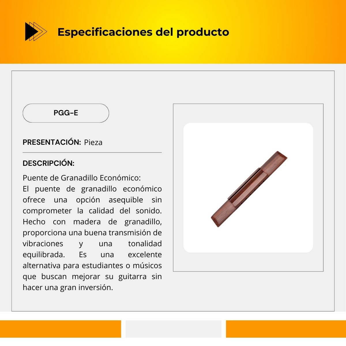 Puente De Granadillo Económico Para Guitarra PGG-E