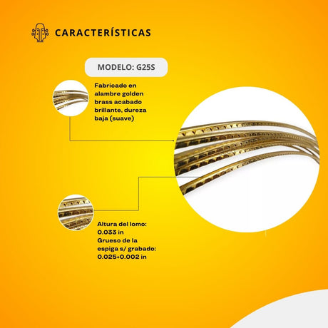 RIEL GOLDEN BRASS (Guitarra) suave UN CUARTO 1/4 G25S