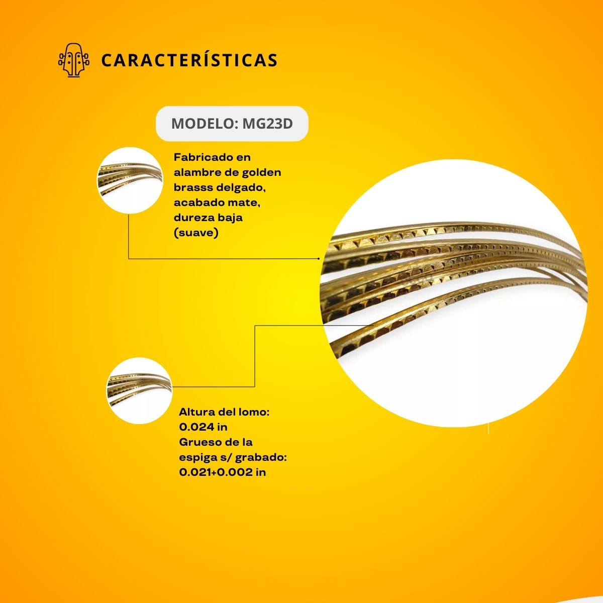 RIEL GOLDEN BRASS (Mandolina ) duro UN CUARTO 1/4 MG23D