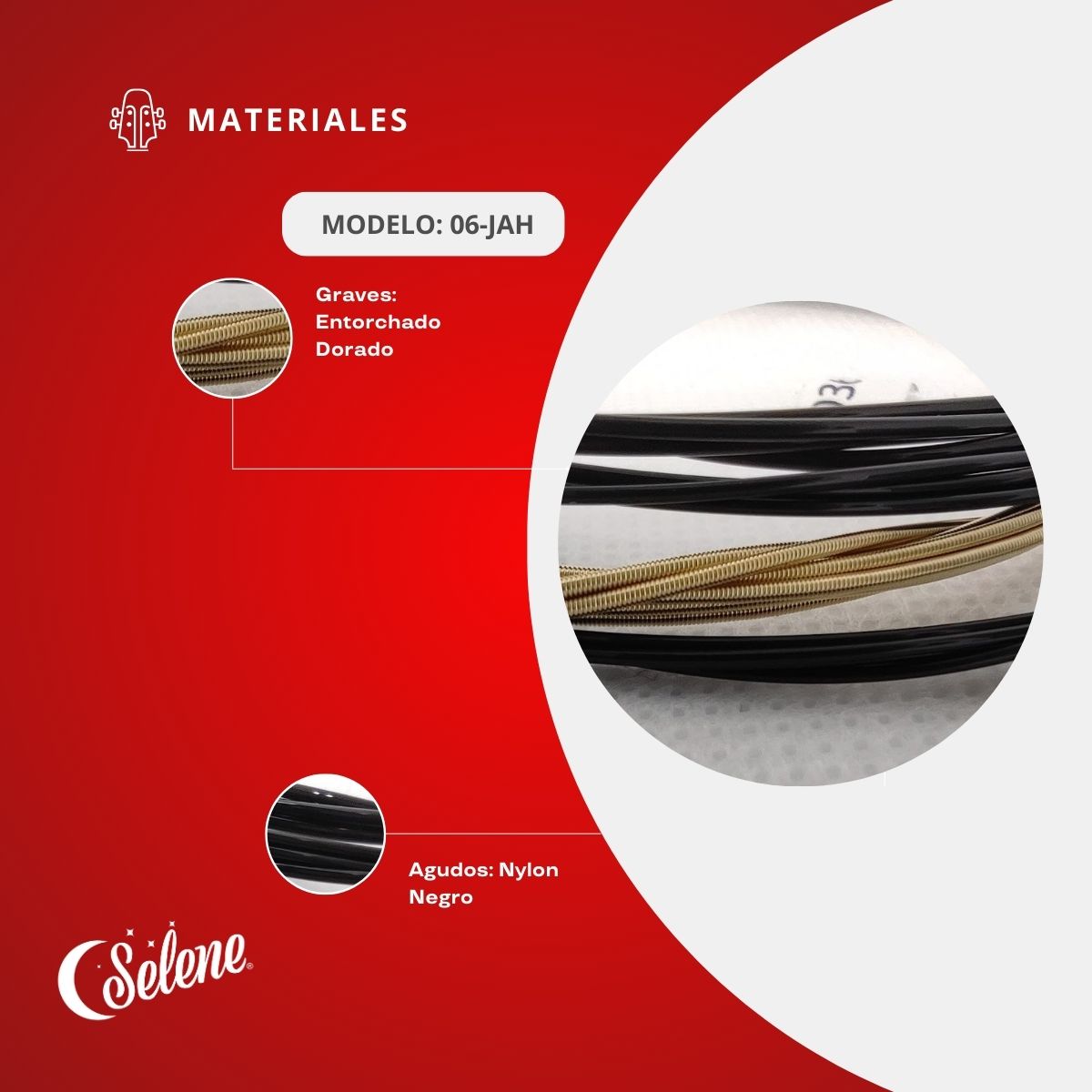 Cuerdas Para Jarana Huasteca Selene 06-JAH Nylon Negro