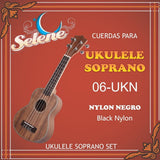 Cuerdas Ukelele Soprano Selene 06-UKN Nylon Negro