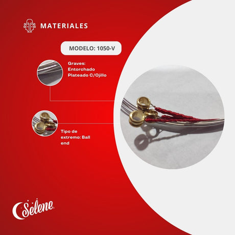 Cuerdas Para Violín 4/4 Selene 1050-V Entorchado Plateado