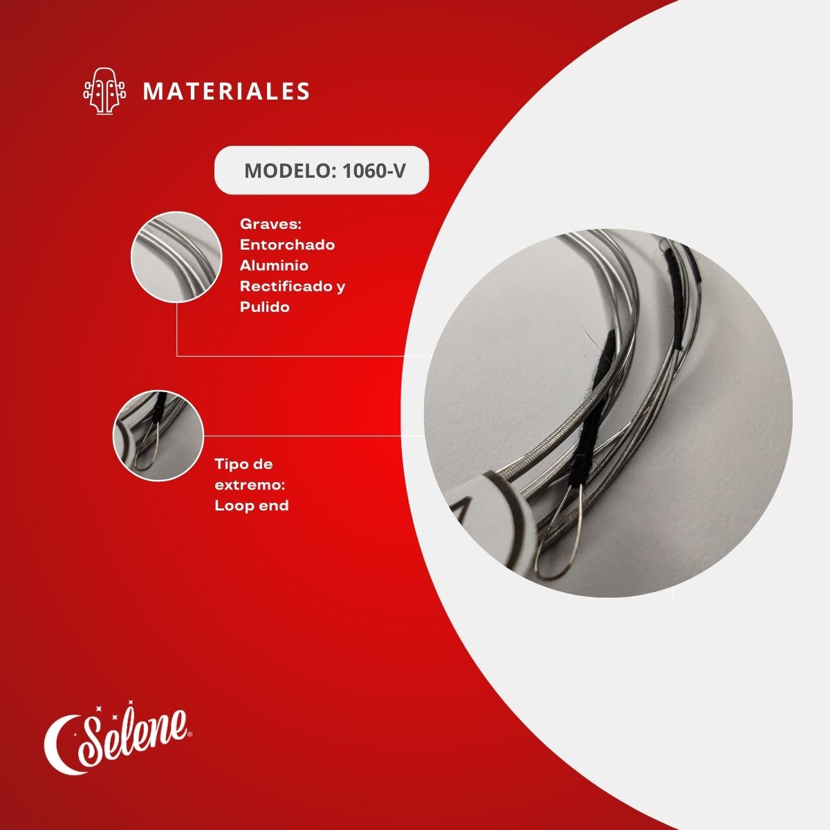 Cuerdas Para Violín 4/4 Selene 1060-V Entorchado Aluminio