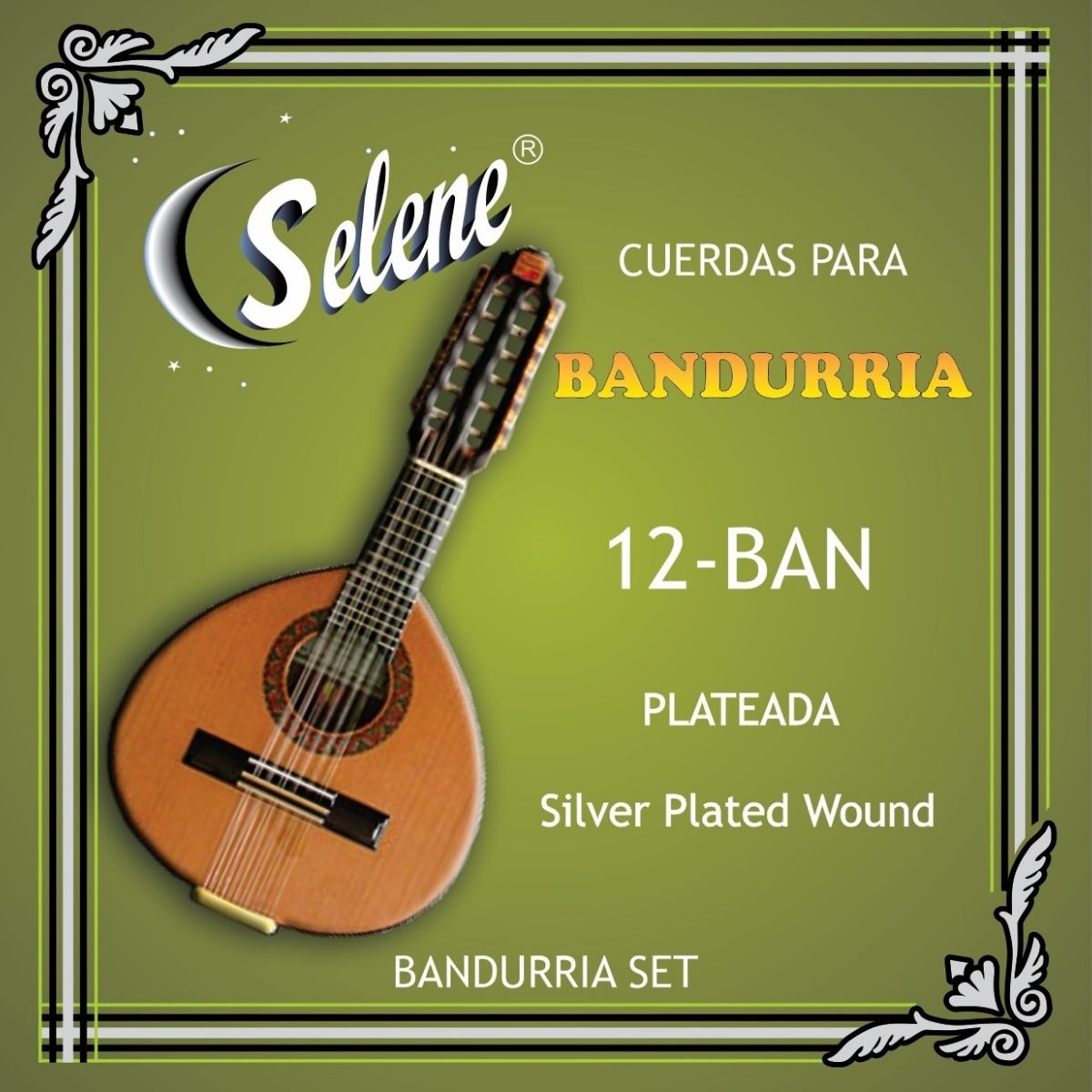 Cuerdas Para Bandurria Selene 12-BAN Entorchado Plateado
