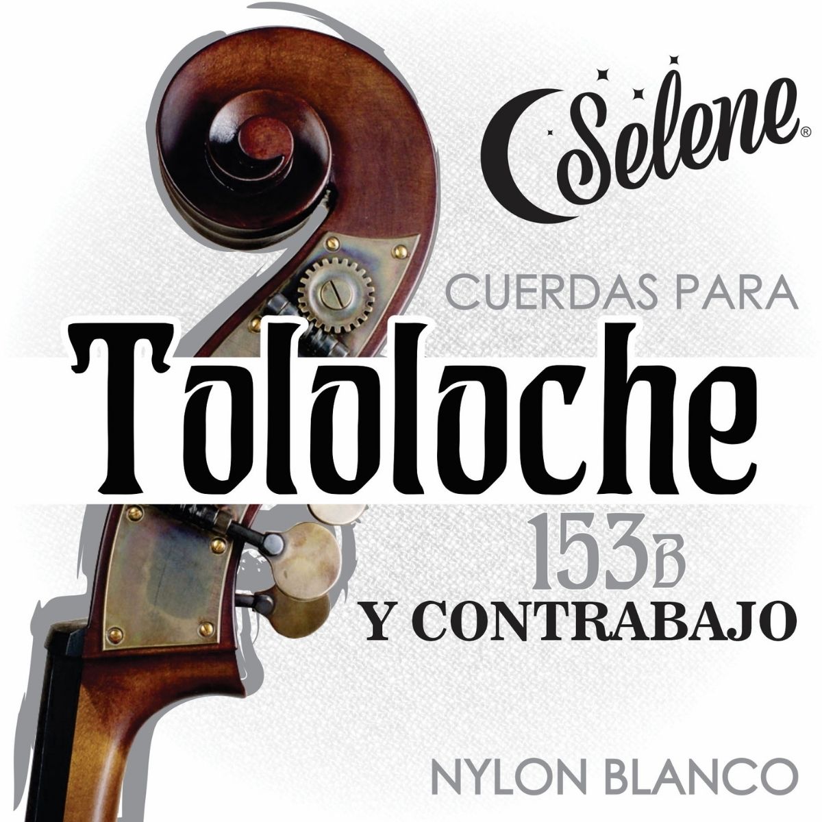 Cuerdas Para Tololoche Contrabajo Selene 153-B Nylon Blanco