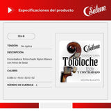 Cuerdas Para Tololoche Contrabajo Selene 153-B Nylon Blanco