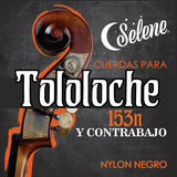 Cuerdas Para Tololoche Contrabajo Selene 153N Nylon Negro