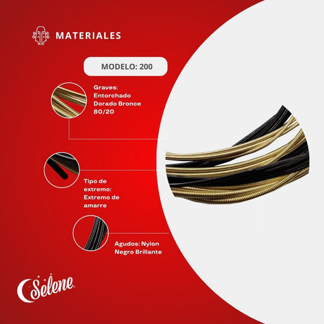 Cuerdas Para Guitarra Tipo Estudio Selene 200 Fósforo Bronce