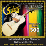 Cuerdas Para Guitarrón Selene 300 Entorchado Plata Alemana Nylon Multicolor