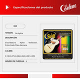 Cuerdas Para Guitarrón Selene 300 Entorchado Plata Alemana Nylon Multicolor
