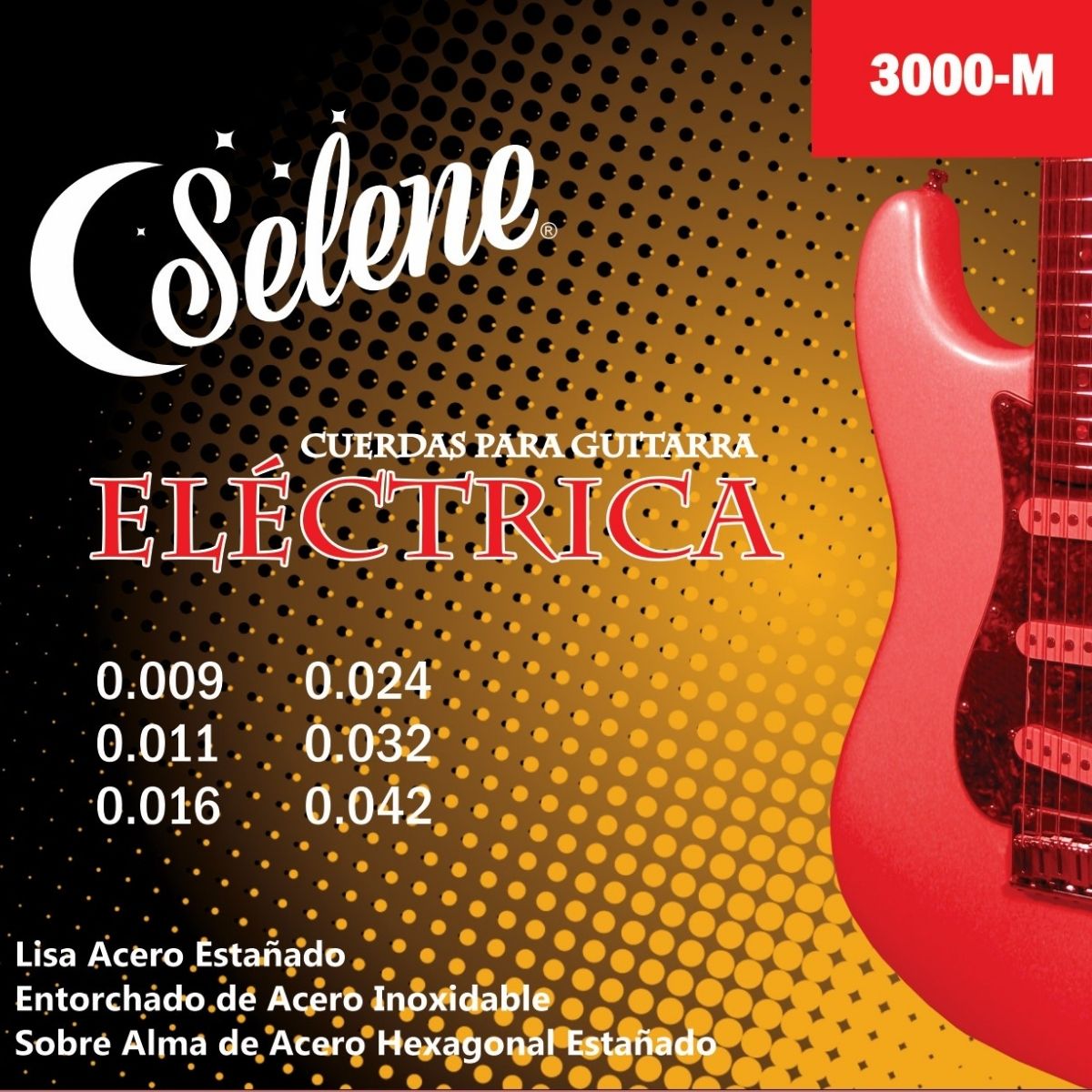 Selene Acero Inoxidable 09-42 Cuerdas Para Guitarra Eléctrica 3000-M