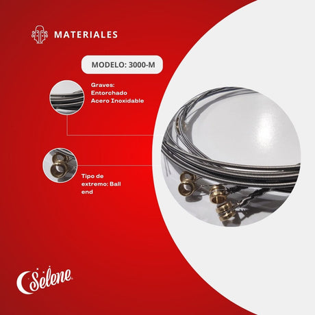 Selene Acero Inoxidable 09-42 Cuerdas Para Guitarra Eléctrica 3000-M