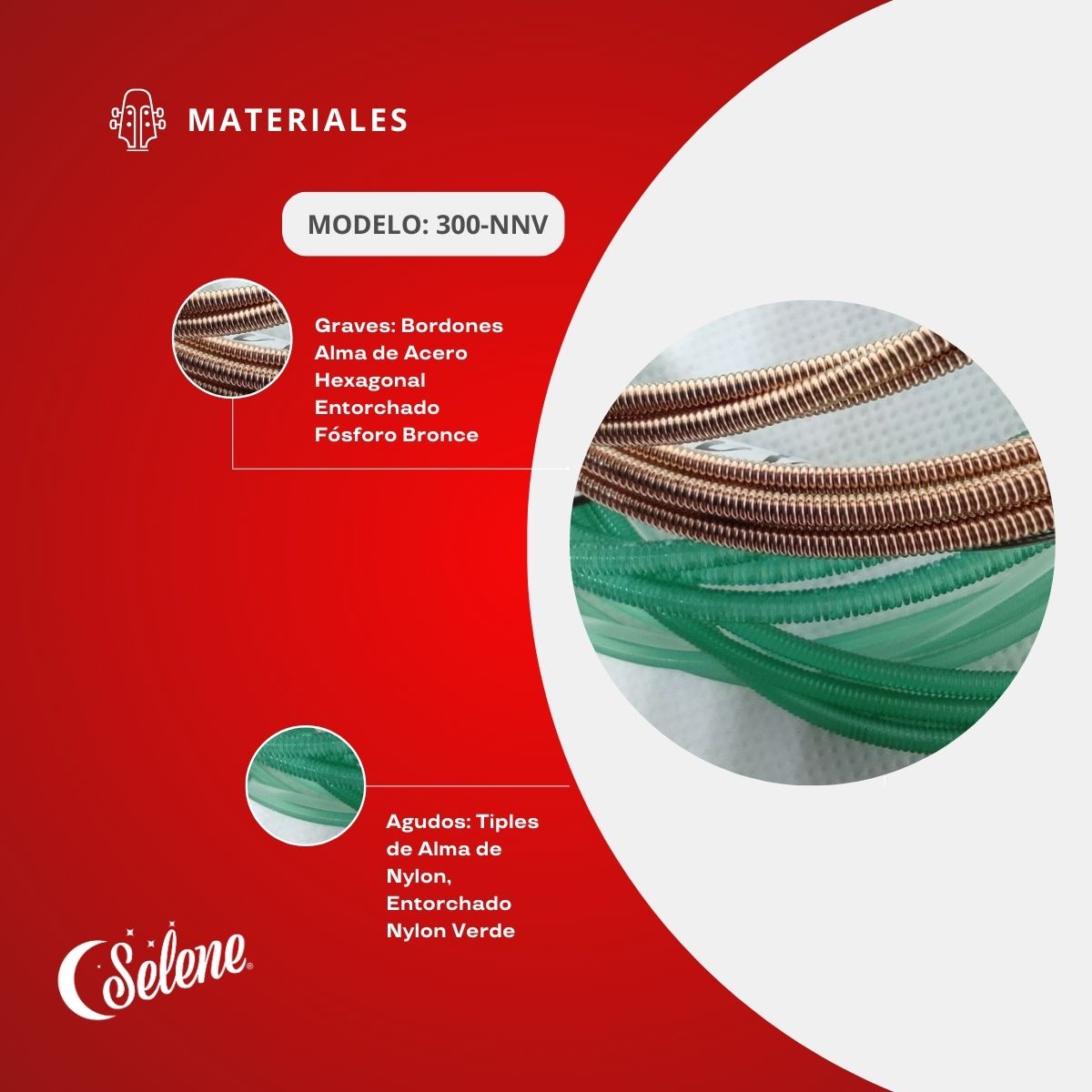 Cuerdas Para Guitarrón Folk Mex Mariachi Fosforo Bronce Selene 300-NNV