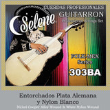 Cuerdas Para Guitarrón Selene 303BA Entorchado Plata Alemana Nylon Blanco