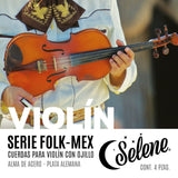 Cuerdas Violín 4/4 Folk Mex Mariachi Plata Alemana Selene 330-AC