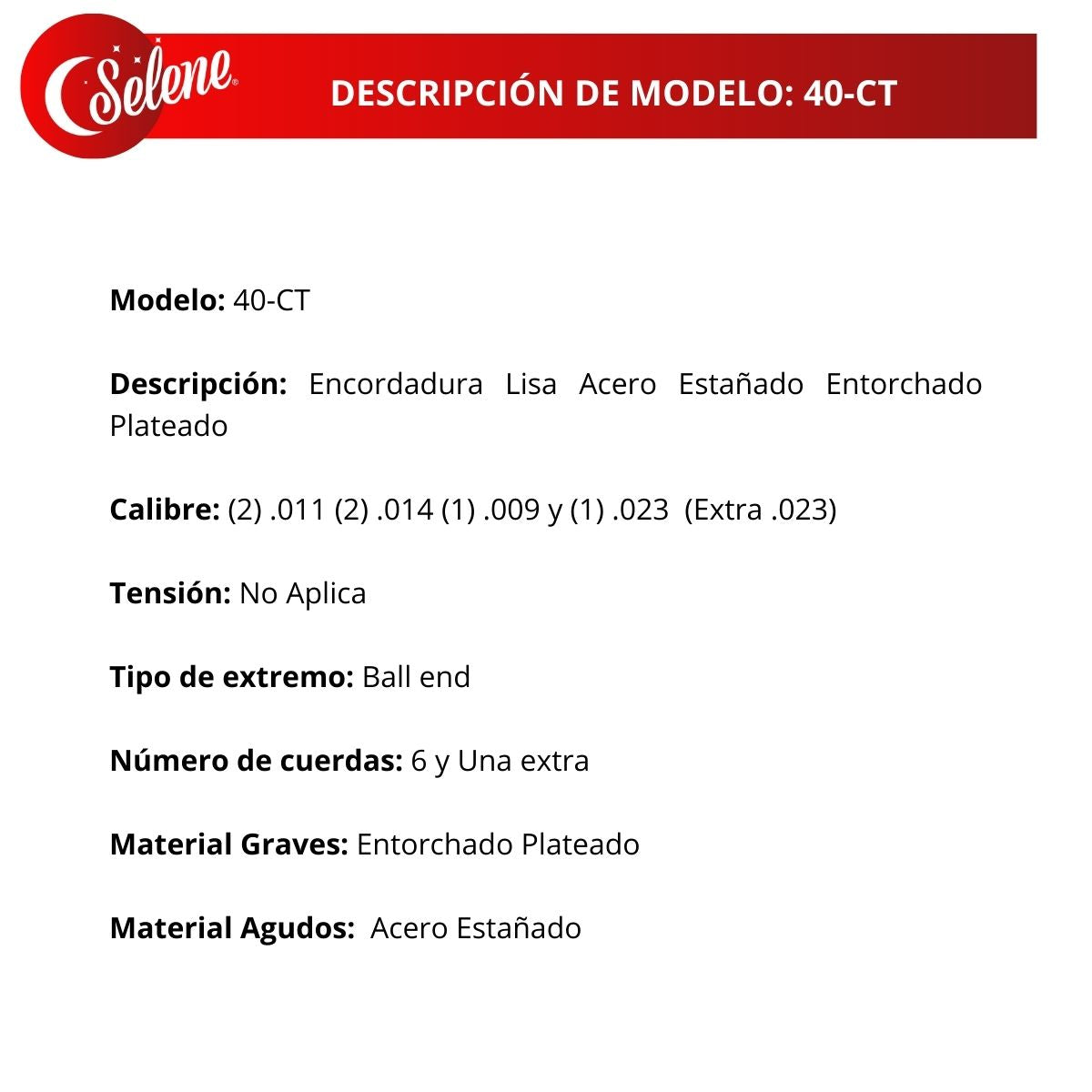 Cuerdas Para Tres Cubano Selene 40-CT Entorchado Plateado