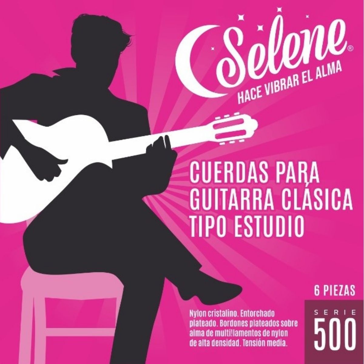 Cuerdas Para Guitarra Tipo Estudio Nylon Cristalino Selene 500