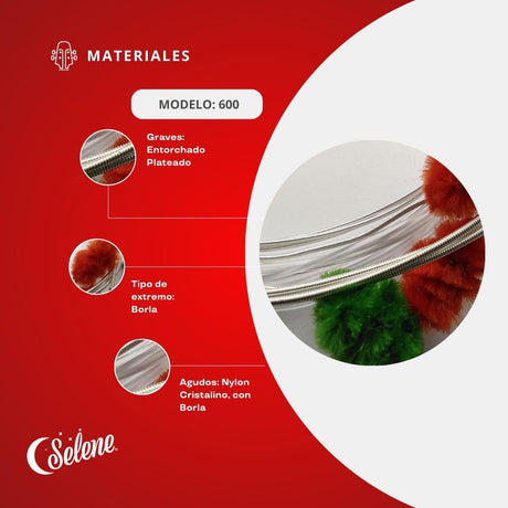 Cuerdas Para Guitarra Tipo Estudio Nylon Cristalino Selene 600