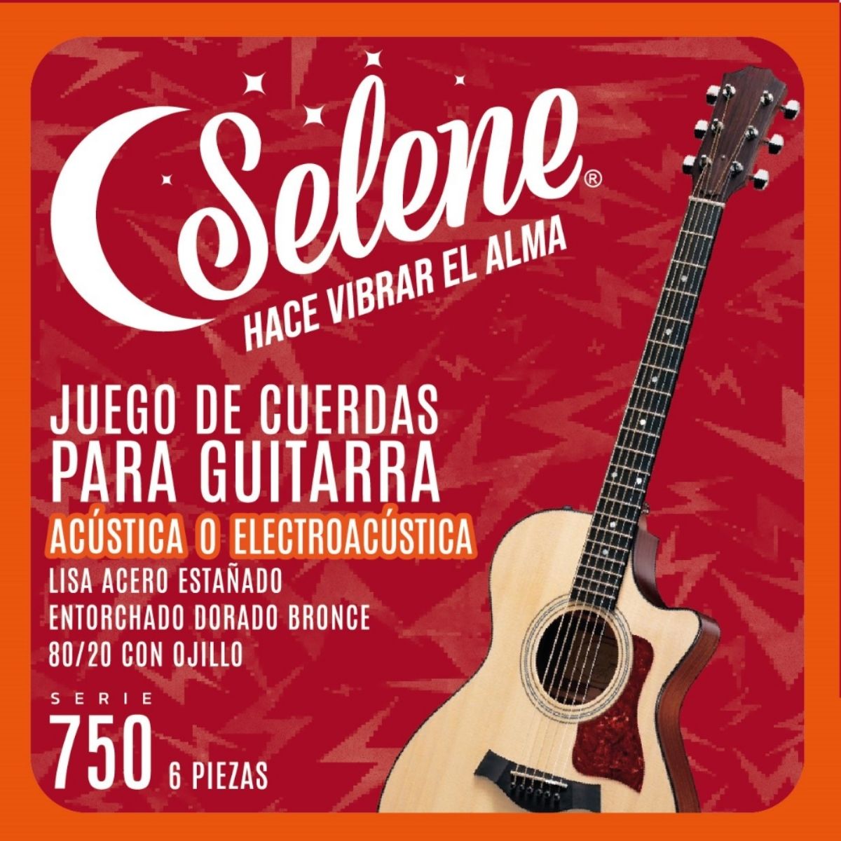 Cuerdas Para Guitarra Electroacústica Bronce 80/20 Selene 750