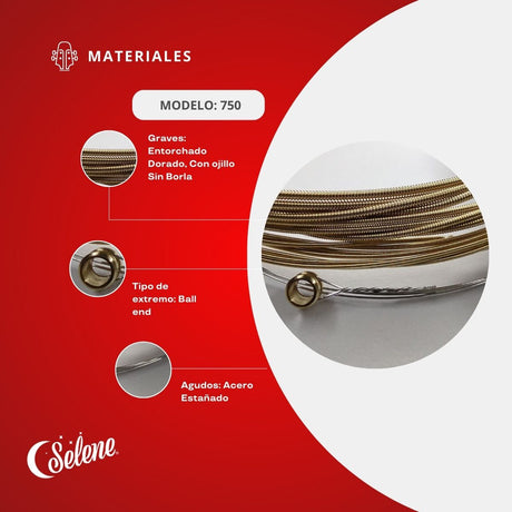 Cuerdas Para Guitarra Electroacústica Bronce 80/20 Selene 750