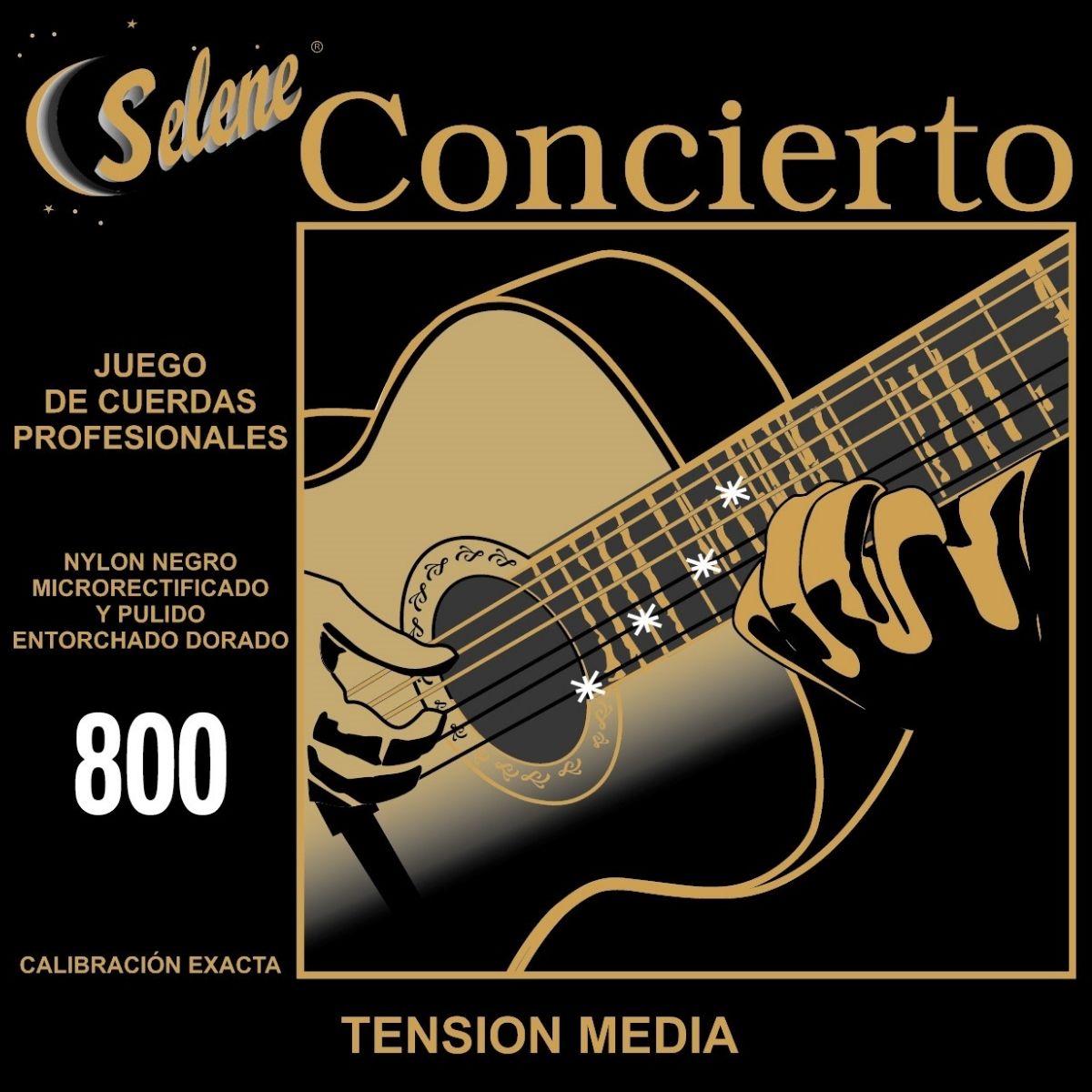 Cuerdas Para Guitarra Clásica Nylon Negro Selene 800