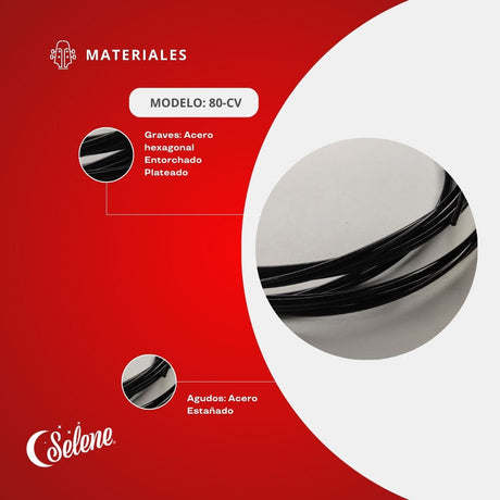 Cuerdas Para Cuatro Venezolano Selene 80-CV Nylon Negro
