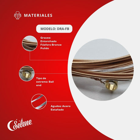 Cuerdas Pares Para Docerola Selene DRA-FB Fósforo Bronce