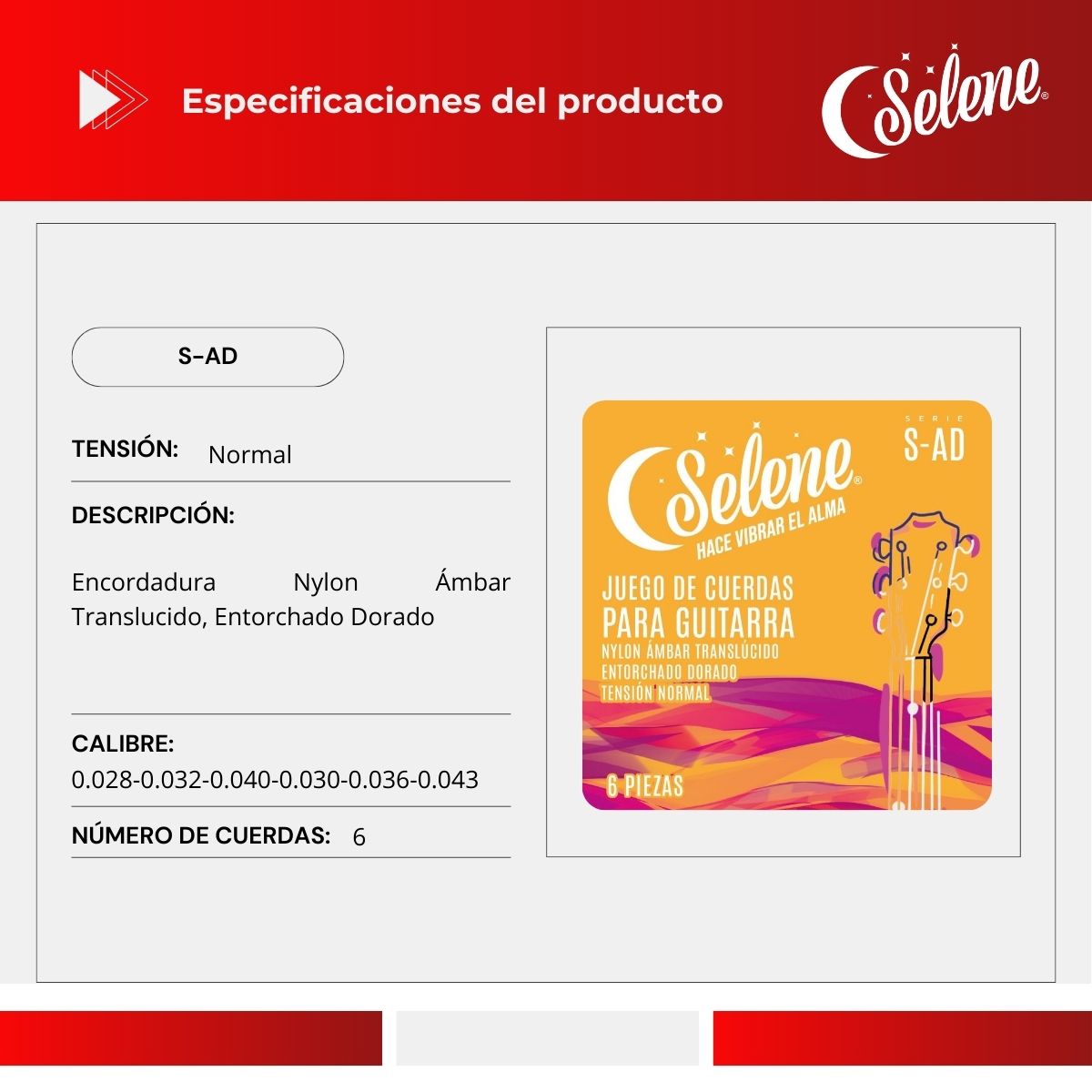 Cuerdas De Color Selene S-AD Para Guitarra