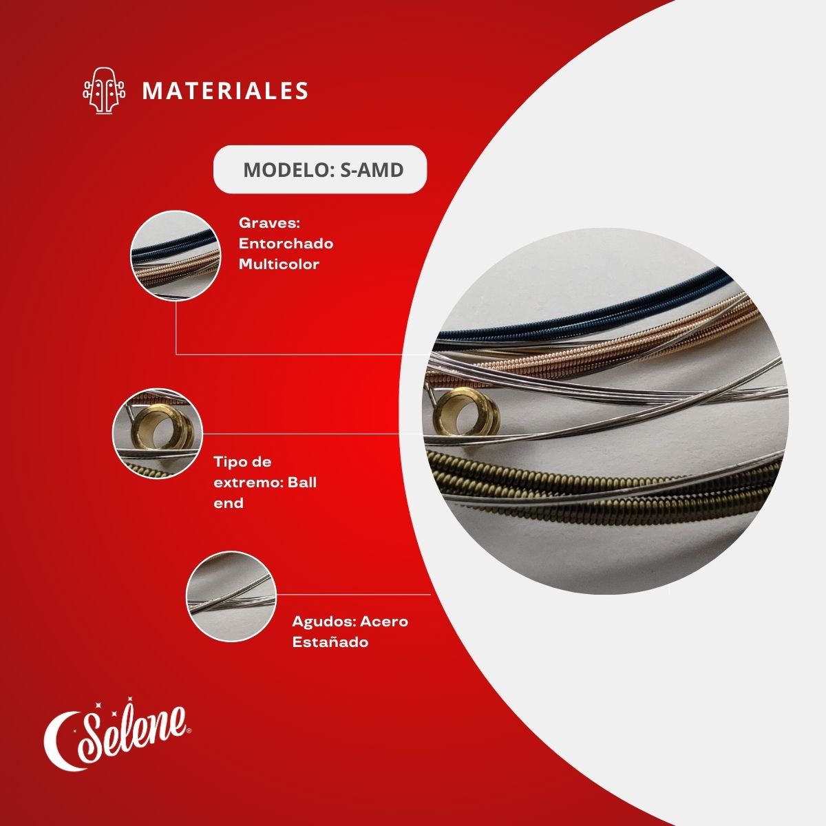 Cuerdas De Color Selene S-AMD Para Guitarra