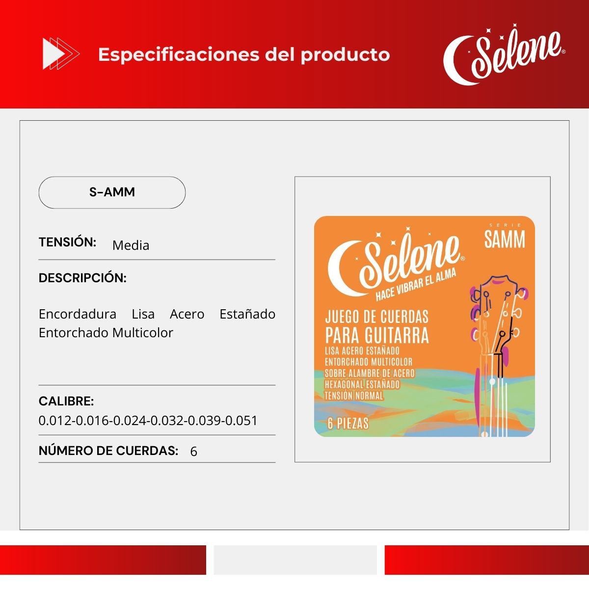 Cuerdas De Color Selene S-AM Para Guitarra