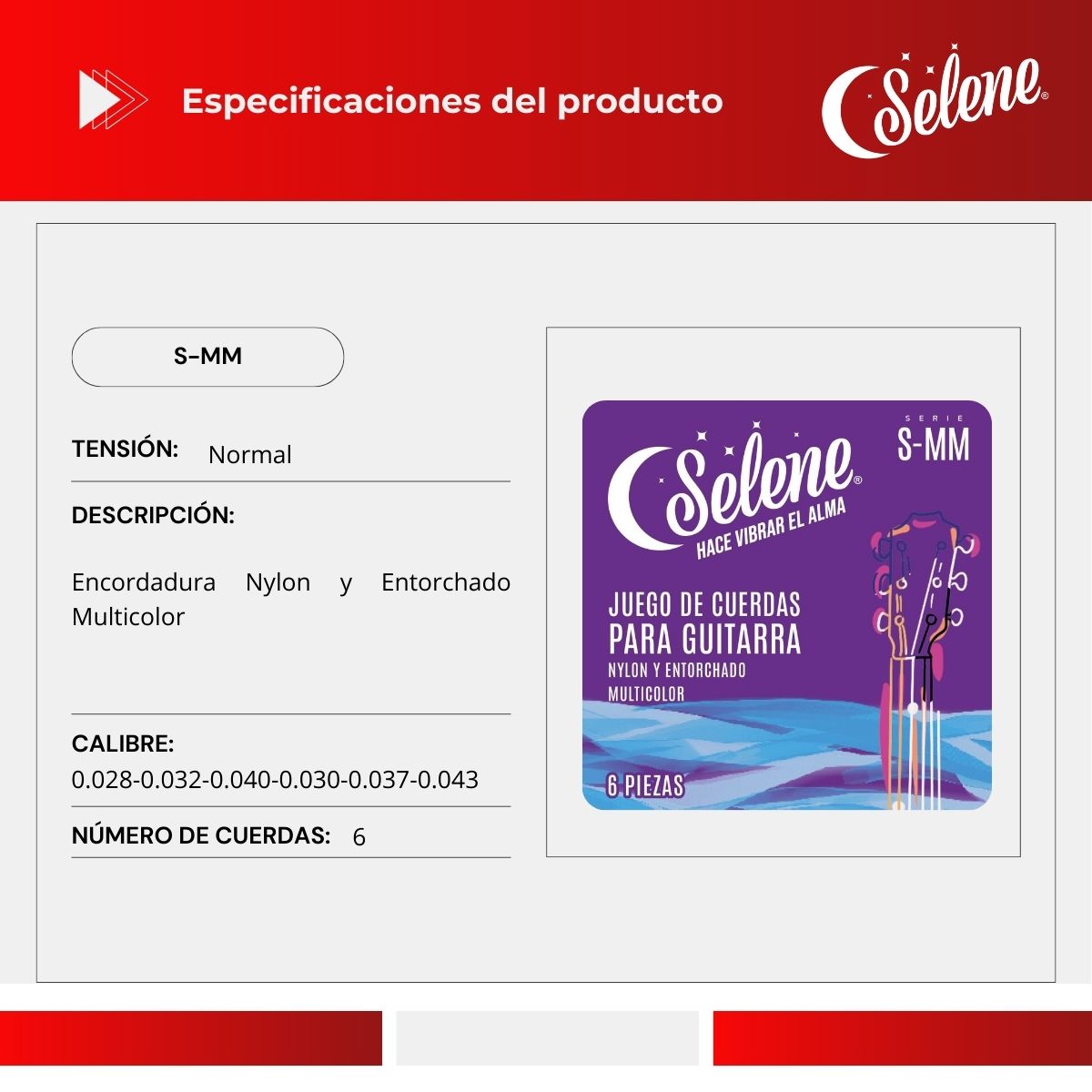 Cuerdas De Color Selene S-MM Para Guitarra
