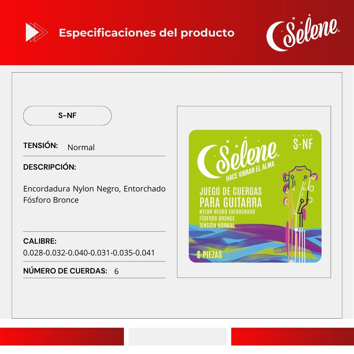 Cuerdas De Color Selene S-NF Para Guitarra