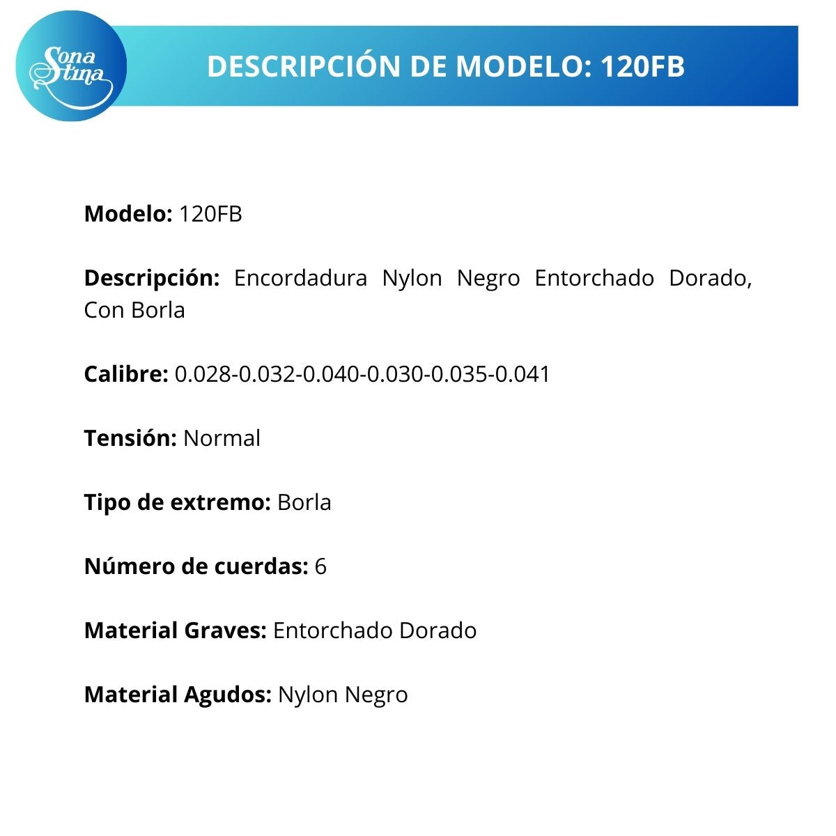 Premier Con Borla 120FB Tensión Normal Cuerdas Para Guitarra Clásica