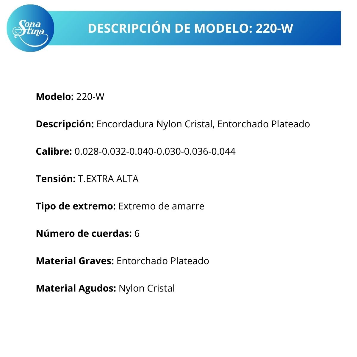 Premier 220-W Tensión Extra Alta Cuerdas Para Guitarra Clásica