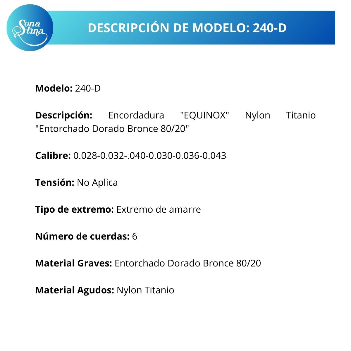Equinox Titanio 240-D Cuerdas Para Guitarra Clásica