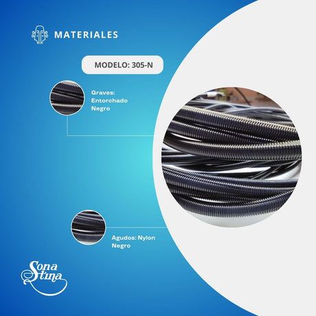 Cuerdas Para Guitarrón Premier 305-N Nylon Negro