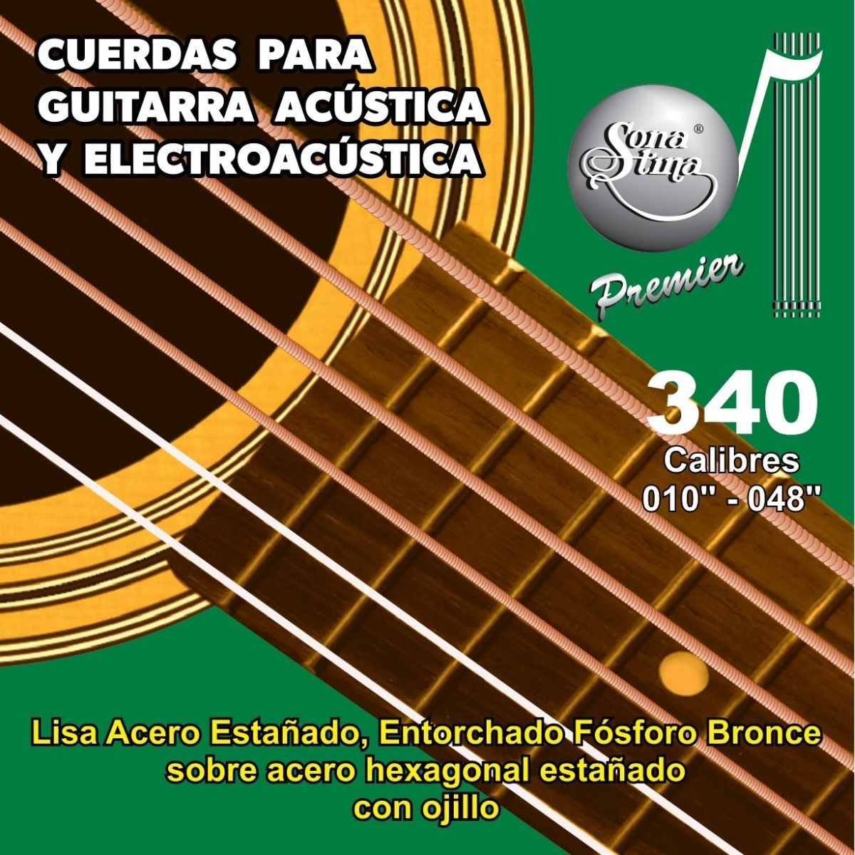 Premier Fosforo Bronce 340 Tensión Ligera Cuerdas Para Guitarra Electroacústica