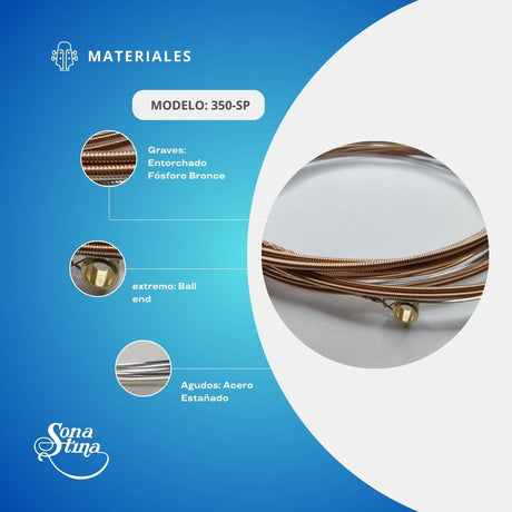 Premier Fosforo Bronce 350-SP Tensión Media Cuerdas Para Guitarra Electroacústica