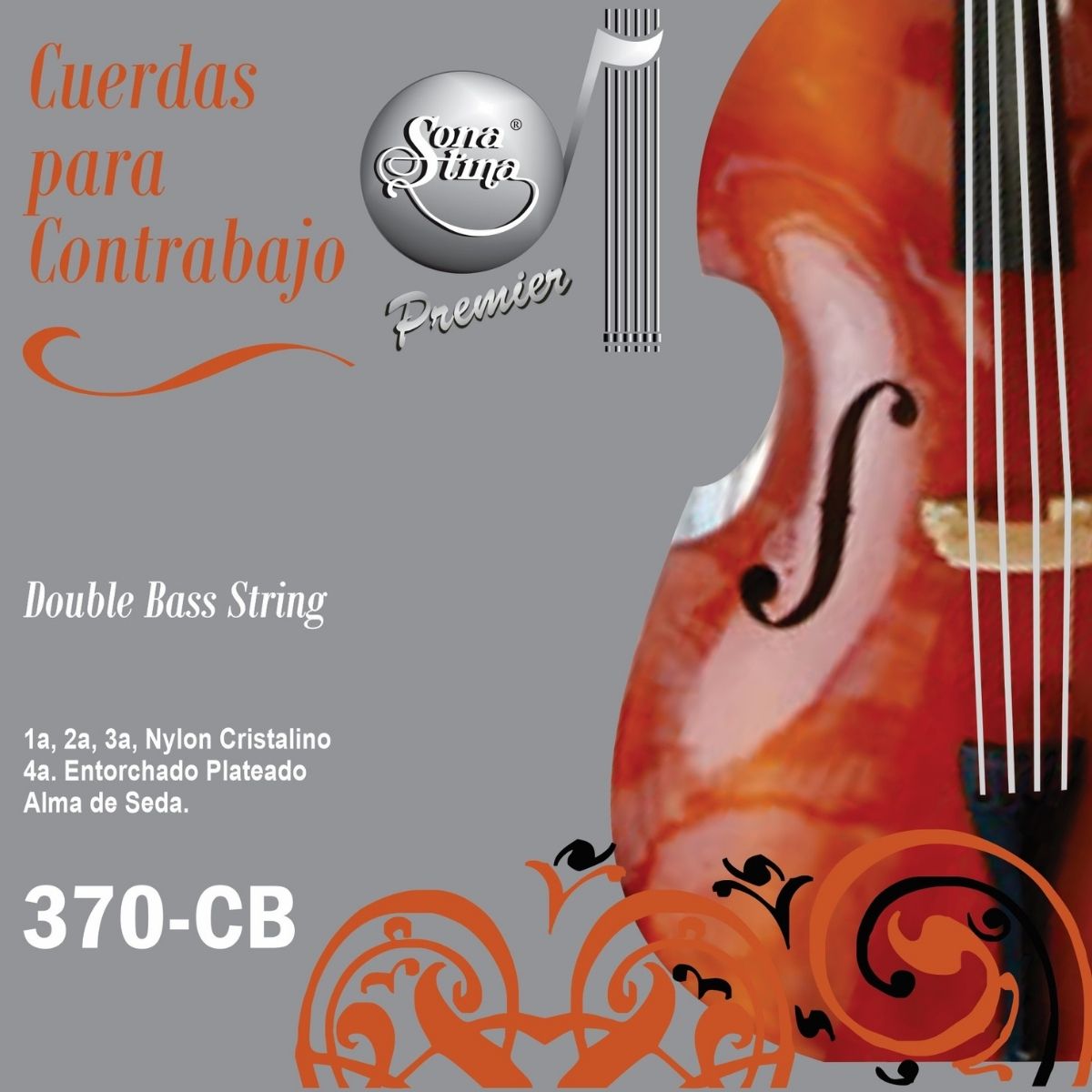 Cuerdas Para Contrabajo Nylon Cristalino Sonatina 370-CB