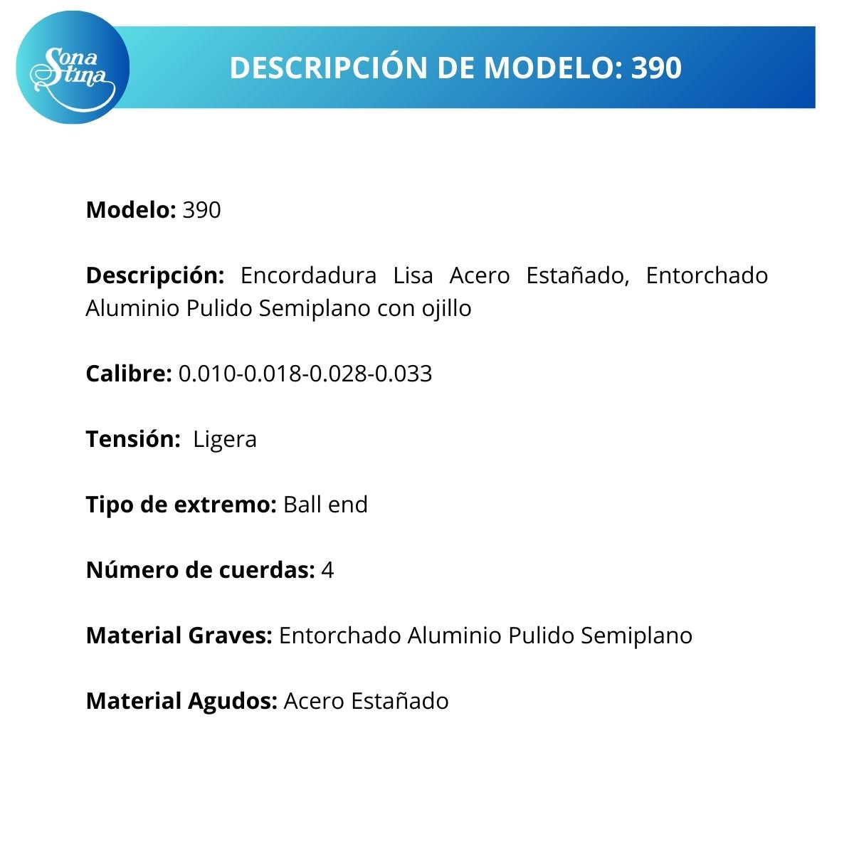 Cuerdas Para Violín 4/4 Sonatina 390 Entorchado Semi Plano