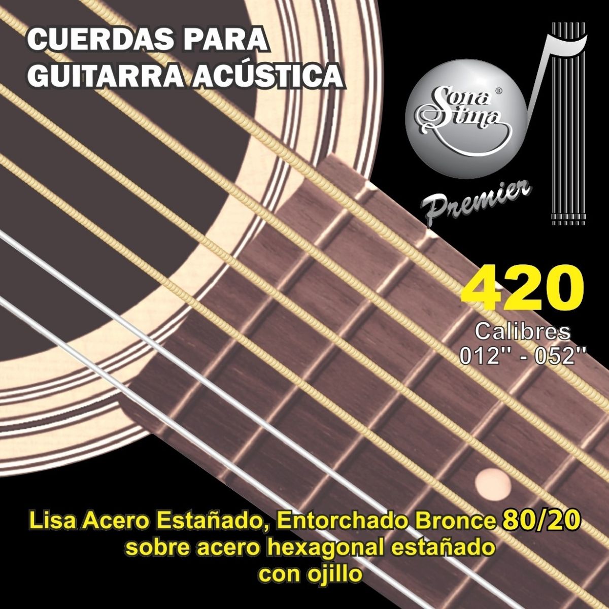 Premier Bronce 80/20 420 Tensión Media Cuerdas Para Guitarra Electroacústica