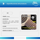 Premier Bronce 80/20 420 Tensión Media Cuerdas Para Guitarra Electroacústica