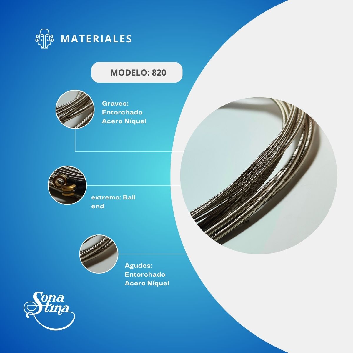 Cuerdas Para Bajo Eléctrico Premier 820 Acero Níquel 45-105