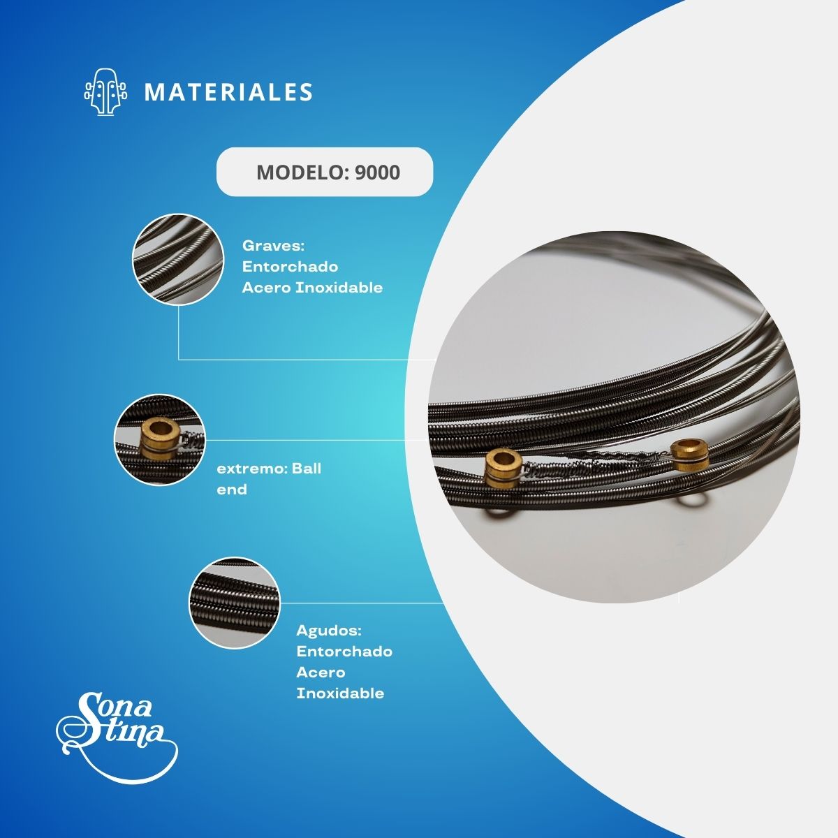 Cuerdas Para Bajo Eléctrico Premier 9000 Acero Inoxidable 45-105