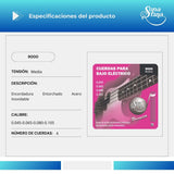 Cuerdas Para Bajo Eléctrico Premier 9000 Acero Inoxidable 45-105